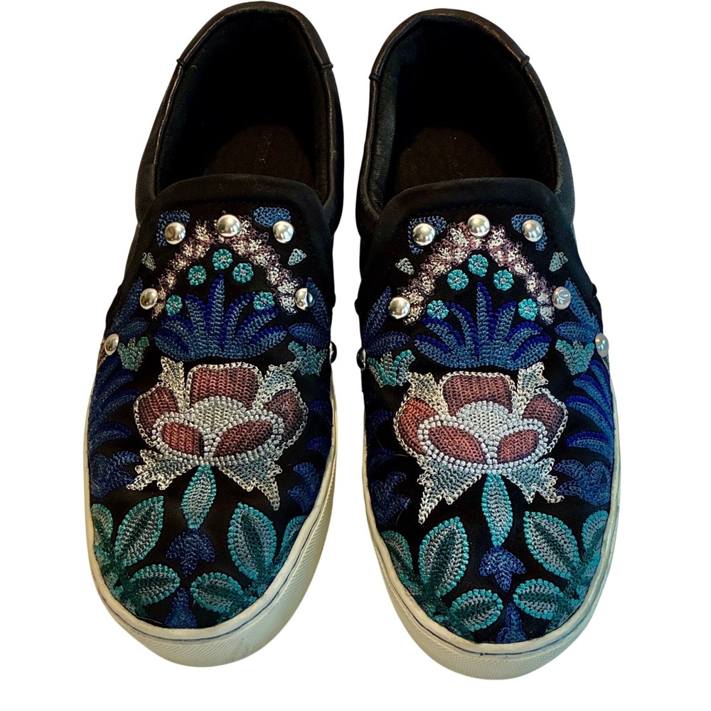 Rebecca Minkoff Noelle 6 Sneaker platform floral embroidered embellished boho‎